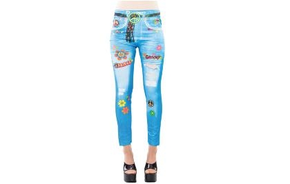 Leggings Imprimé imitation jeans Hippie