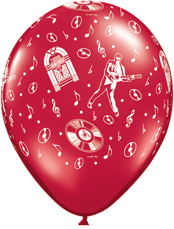 Ballon Qualatex Assortis Impression Ann&eacute;es 50 - 11 (28cm) Poche de 25 Ballons