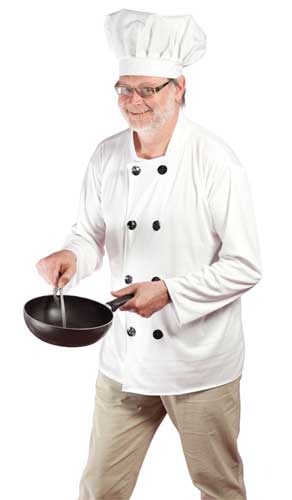 Costume adulte luxe cuisinier " veste + toque " en Taille Unique