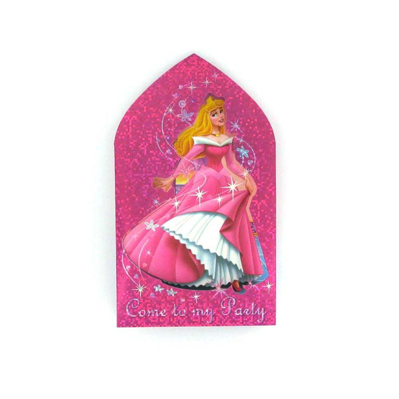 6 Cartes d'invitations avec enveloppes Princesses Disney