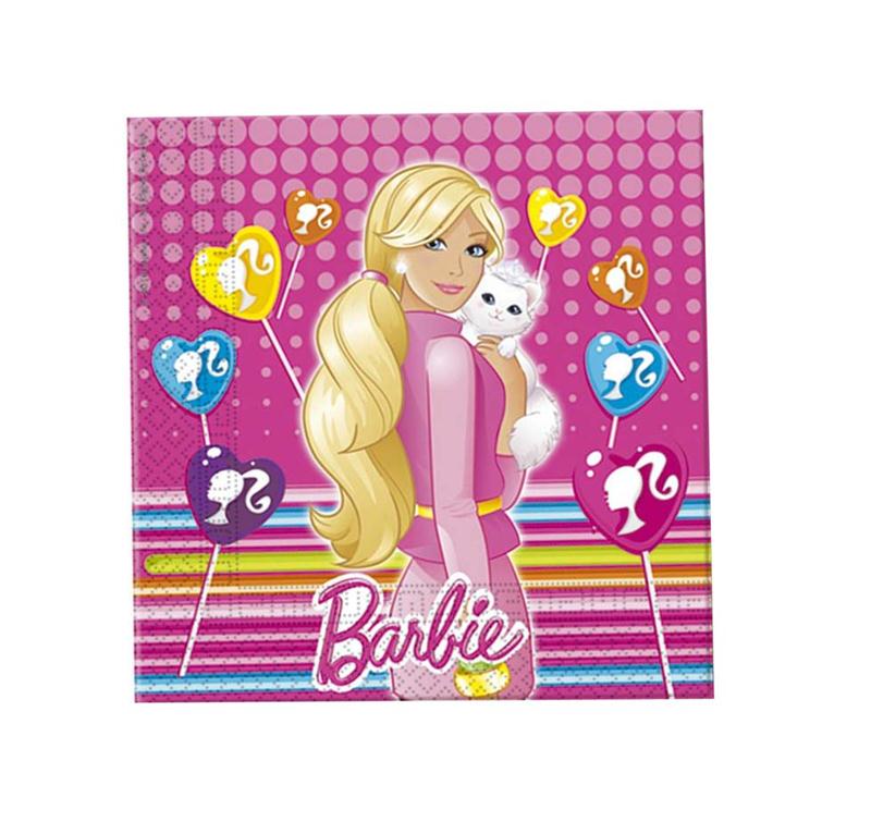 20 Serviettes Papier 2 plis 33 X 33 cm  Barbie  MATTEL