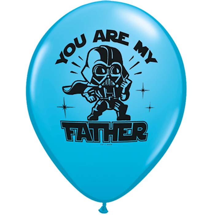 25 Ballon Qualatex  impression Star Wars  You Are My Father  11 (28cm) Couleur Robins Egg Blue