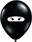 Ballon Qualatex Noir tête de Ninja 5" (12.5cm) Poche de 100 Ballons