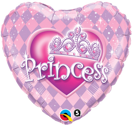Ballon Qualatex Forme de Coeur rose Princess 18 " 46 cm
