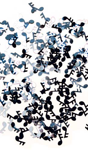 Confettis de table notes de musique - noir et argent - sachet de 10 gr