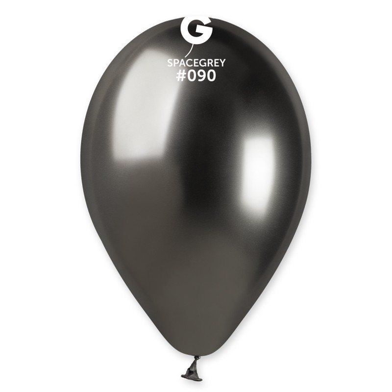 Ballon  12'' 30 cm SHINY Gris en poche de 5 ballons