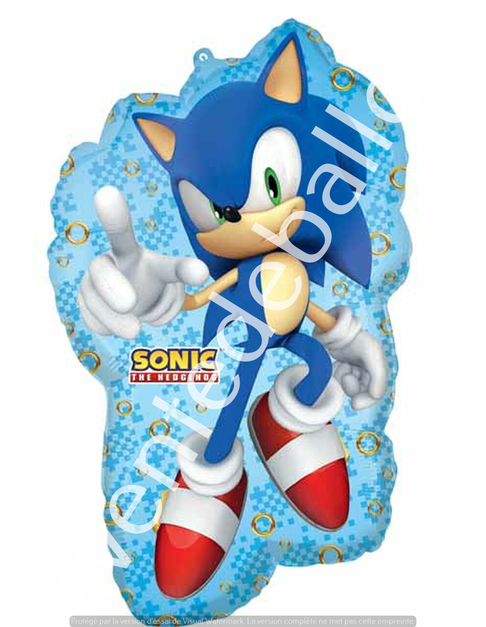 Ballon Alu Anagram forme de Sonic le H&eacute;risson supershape 76cm