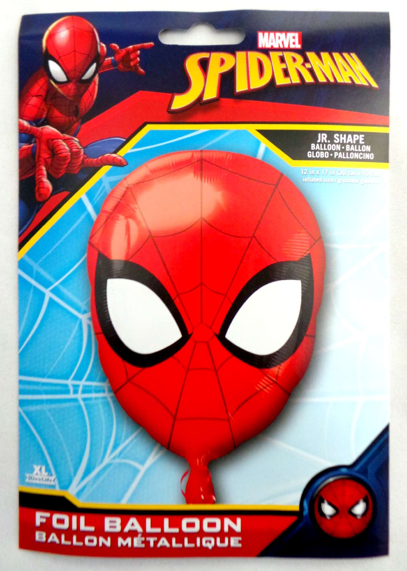 Ballon Alu Anagram forme de tete de Spider man  30 cm X 43 cm