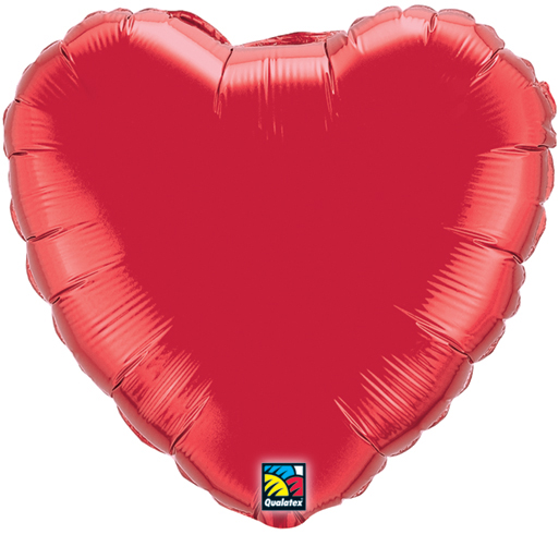 Ballon Alu Coeur Rouge Rubis 90cm (36")