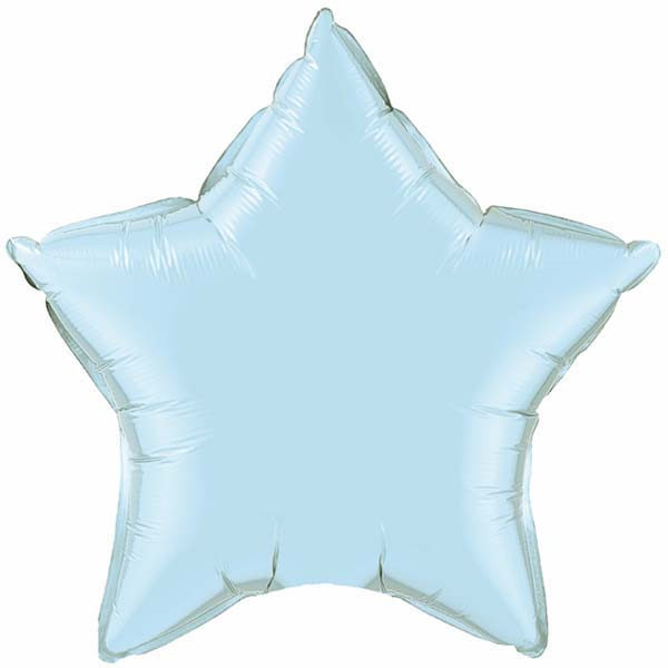 Ballon Alu Etoile Bleu Clair Perl&eacute; 36  ( 90 cm ) Qualatex