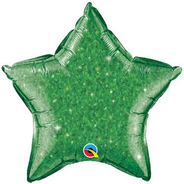 Ballon Alu Etoile Crystal Verte green 50cm (20) Qualatex
