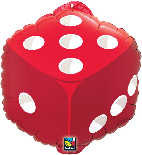 Ballon Alu Forme de D&eacute;s &agrave; Jouer 45cm (18)