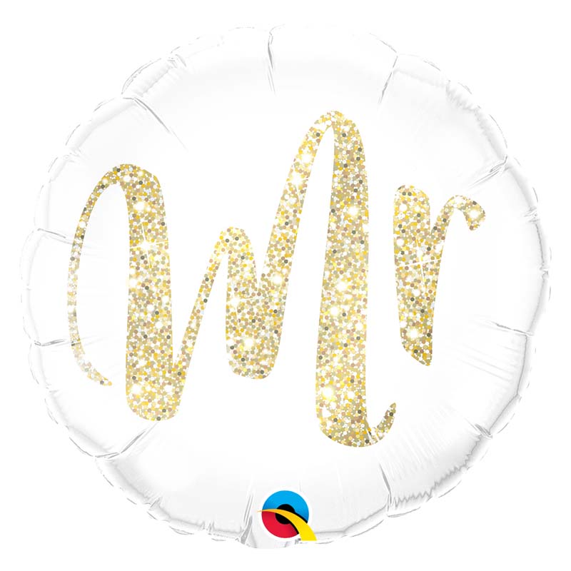 Ballon Alu Qualatex 45 cm 18″ Mr. Glitter Gold
