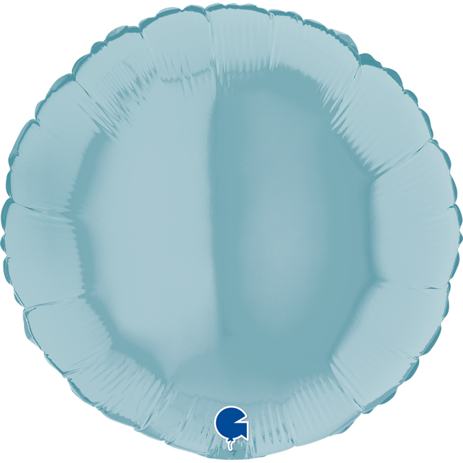 Ballon Alu Rond 18&#039;&#039; 45 cm Bleu Pastel