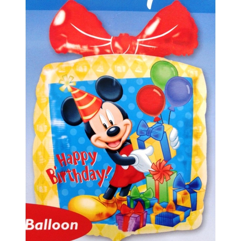 Ballon Alu en forme de cadeaux  Mickey   46cm x 64cm