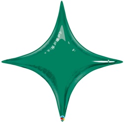 Ballon Alu forme d&#039;&eacute;toile &agrave; quatre pointes STARPOINT Vert  (20) 50cm