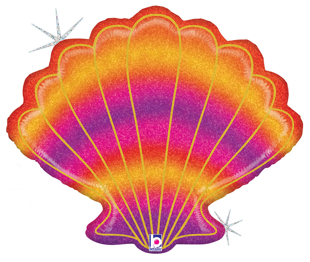 Ballon Alu forme de Coquillage Holographique 76 cm  30"