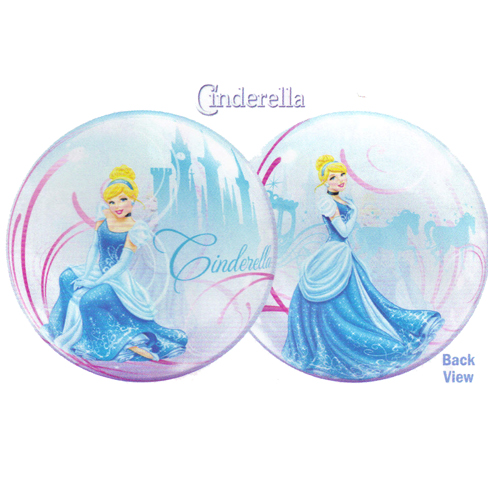 Ballon BUBBLES Qualatex 56 cm de diam&egrave;tre Princesse Cendrillon   Disney 22&#039;&#039;
