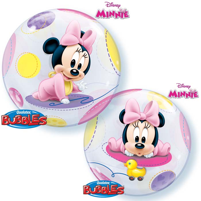 Ballon BUBBLES Qualatex 56cm de diamètre "Minnie Baby" Disney baby