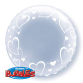 Ballon Bubble Deco bubble 24 (61cm) transparent coeur autour
