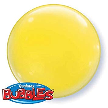 Ballon Bubble solide-colour 15 (37.5cm) Jaune par quatre