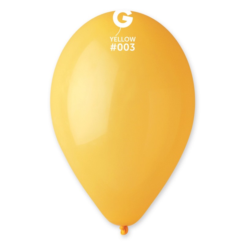 Ballon GEMAR 12&#039;&#039; 30 cm  Jaune Bouton D&#039;Or  en poche de 50 ballons
