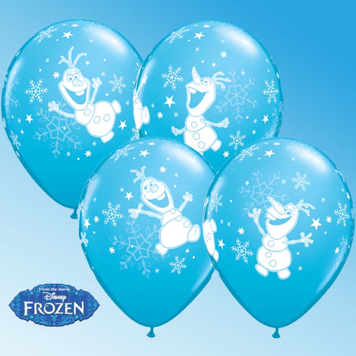 Ballon Qualatex 11 28cm  impression Disney Olaf de Frozen la Reine des Neiges poche de 25 ballons