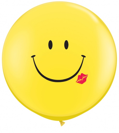 Ballon Qualatex 3' (90cm) Smile Face and Kiss
