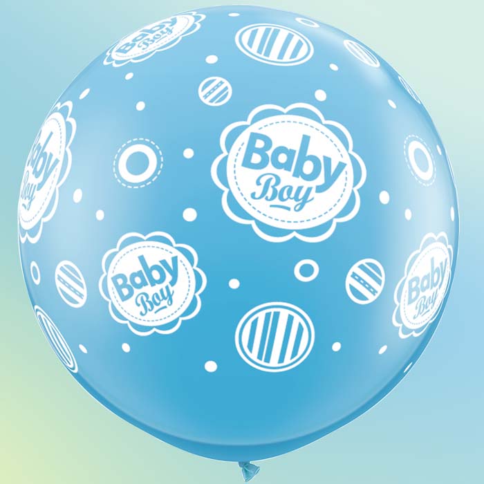 Ballon Qualatex en impression Baby Girl ou Baby Boy 3&#039; (90cm)