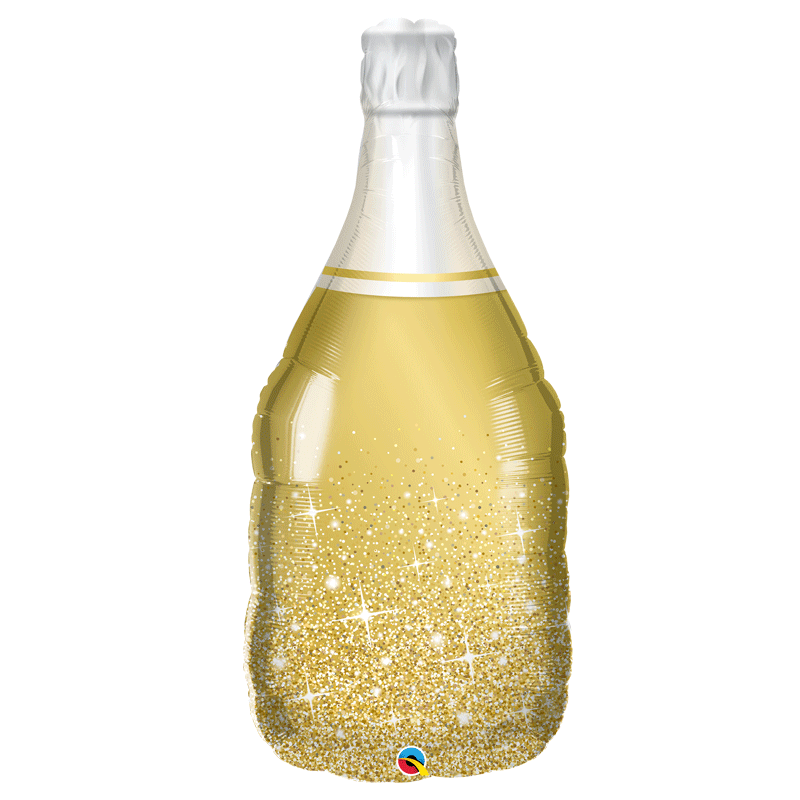 Ballon alu Forme de bouteille de champagne Or Personnalisable 99 cm