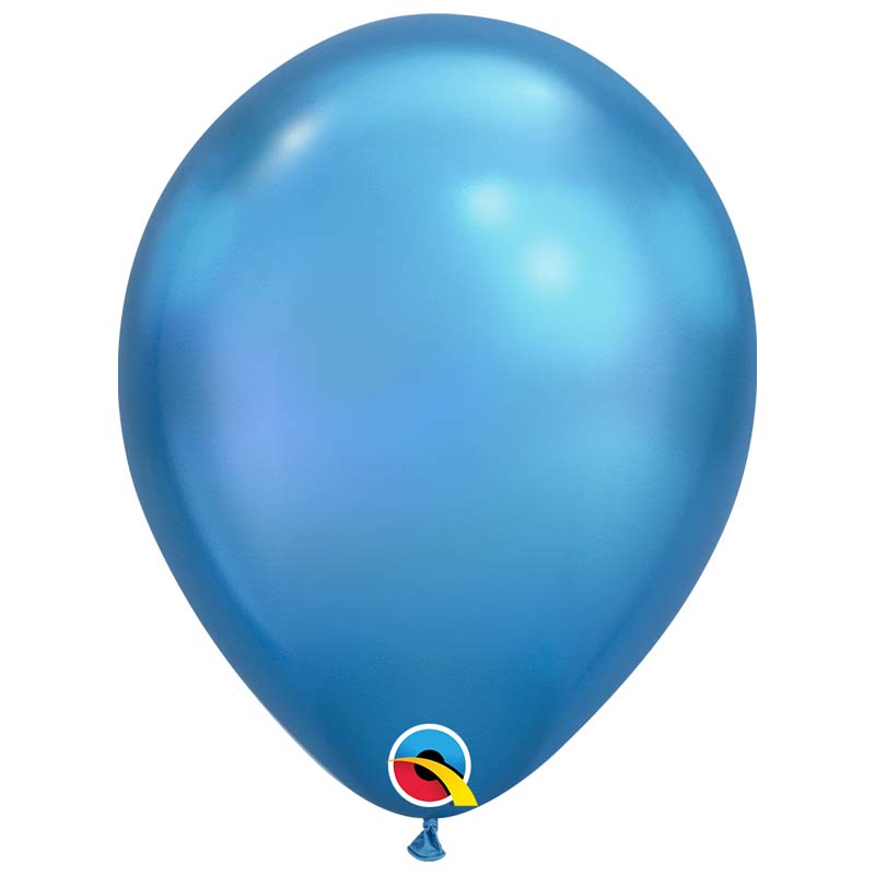 Ballons 7 Qualatex Chrome Blue  Poche de 100 Ballons