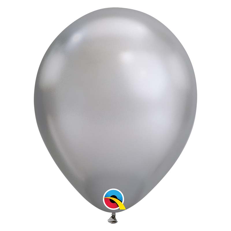 Ballons 7 Qualatex Chrome Silver  Poche de 100 Ballons