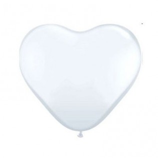 Ballons BWS pour modeling et sculpture Blanc  en COEUR  30 cm (12) poche de 100