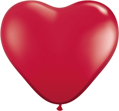Ballons Qualatex pour modeling et sculpture Rouge Ruby ( Ruby Red) en Coeur 15cm (6")