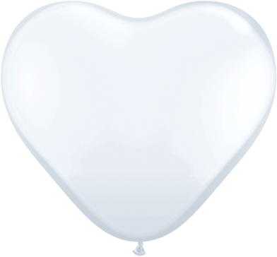 Ballons Qualatex pour modeling et sculpture Blanc en Coeur 15cm (6")