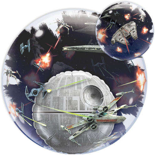 Ballons bubbles (plastique) impression deux faces Star Wars  : l&#039;Etoile Noire disney