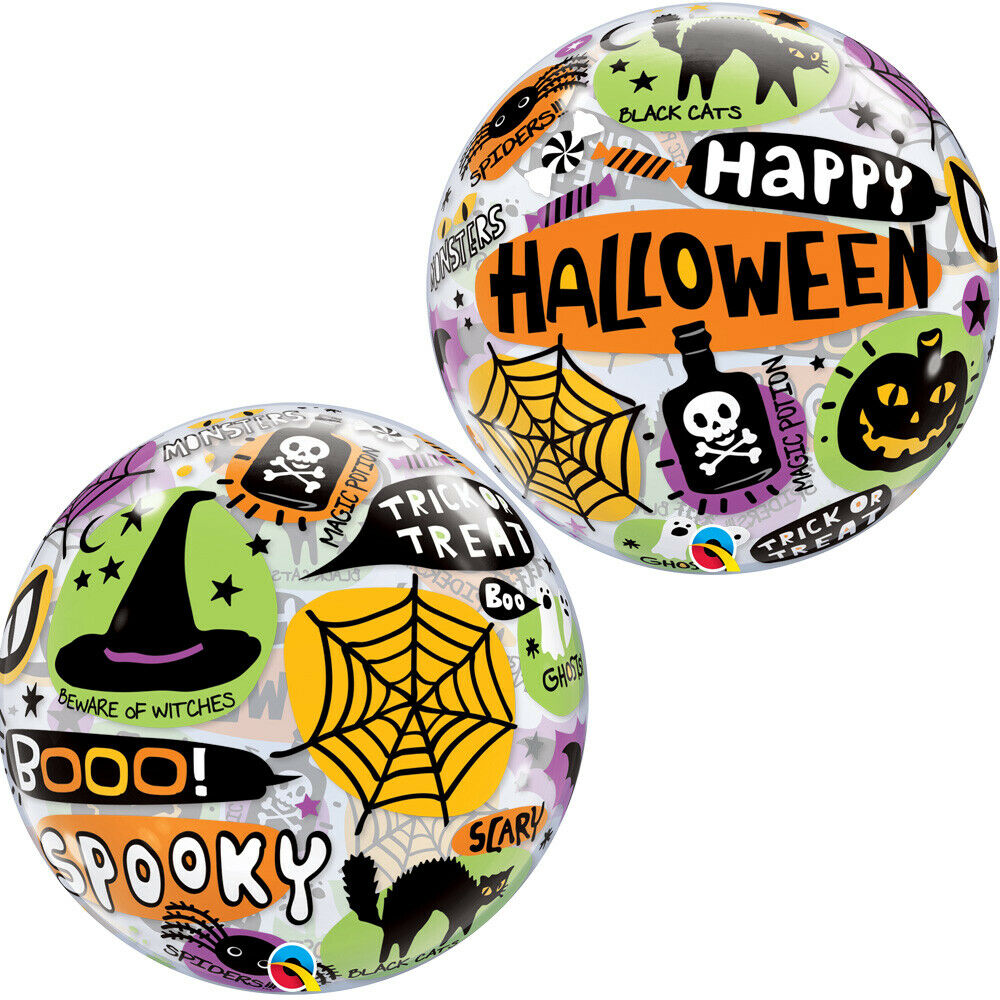 Bubble Ballon Qualatex  Happy Halloween Messages & Icons   56 cm