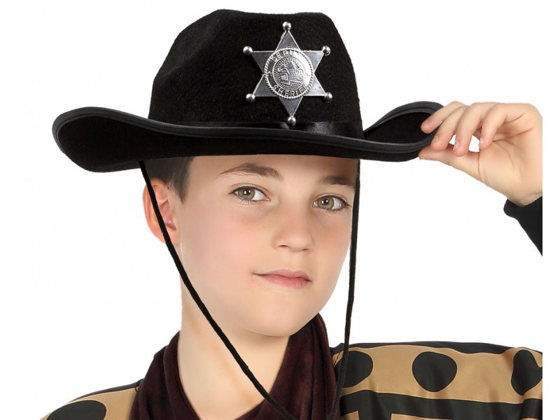 Chapeau Noir de Sherif Enfant