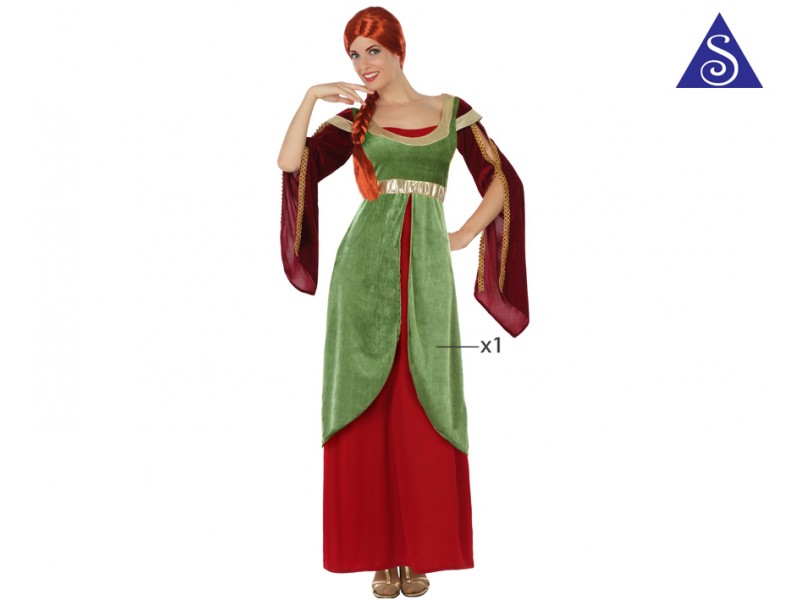 Costume Adulte Femme  FIONA   Rouge et verte Taille M//L