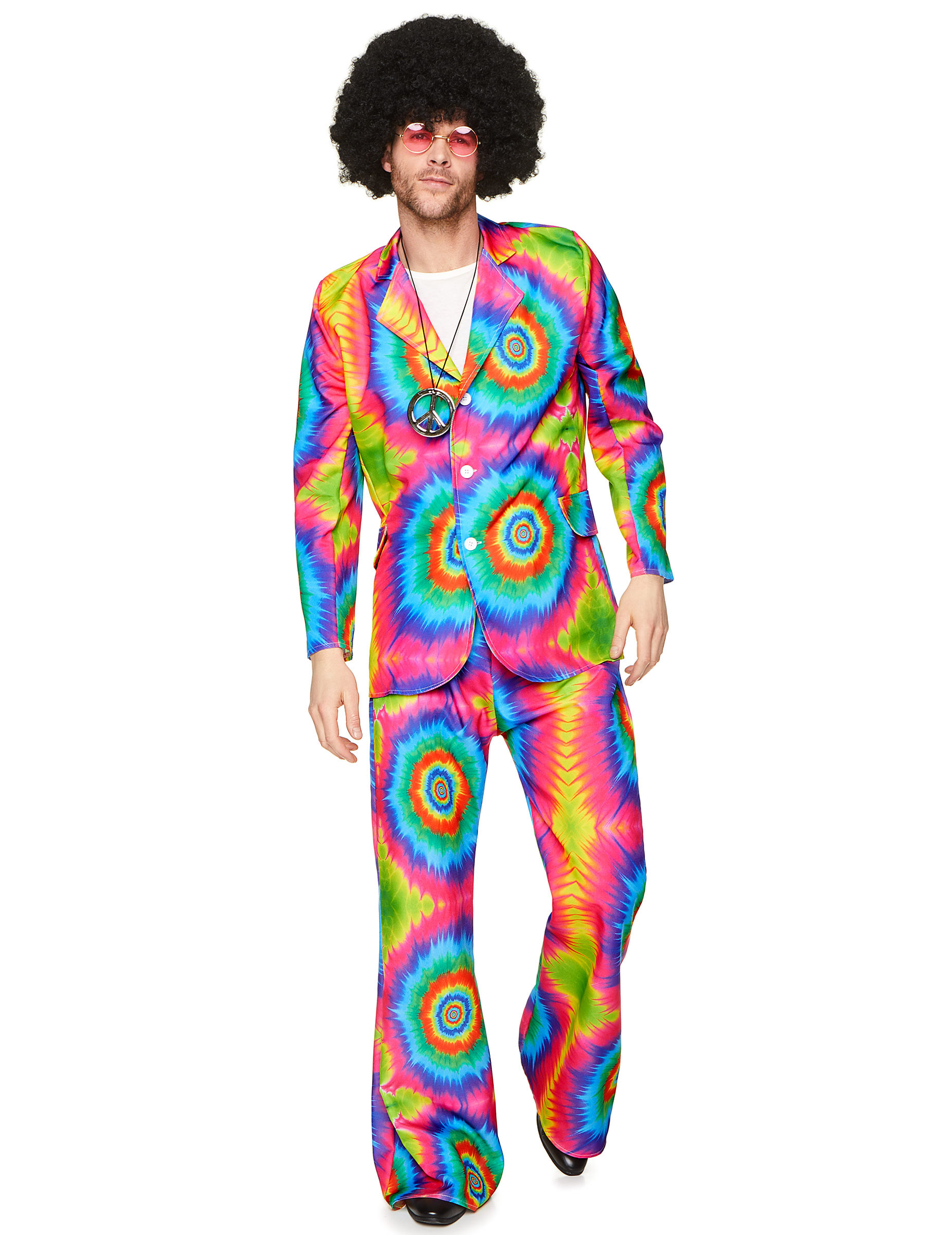 Costume adulte hippie psych&eacute;d&eacute;lique Homme Taille M  L  ou  XL