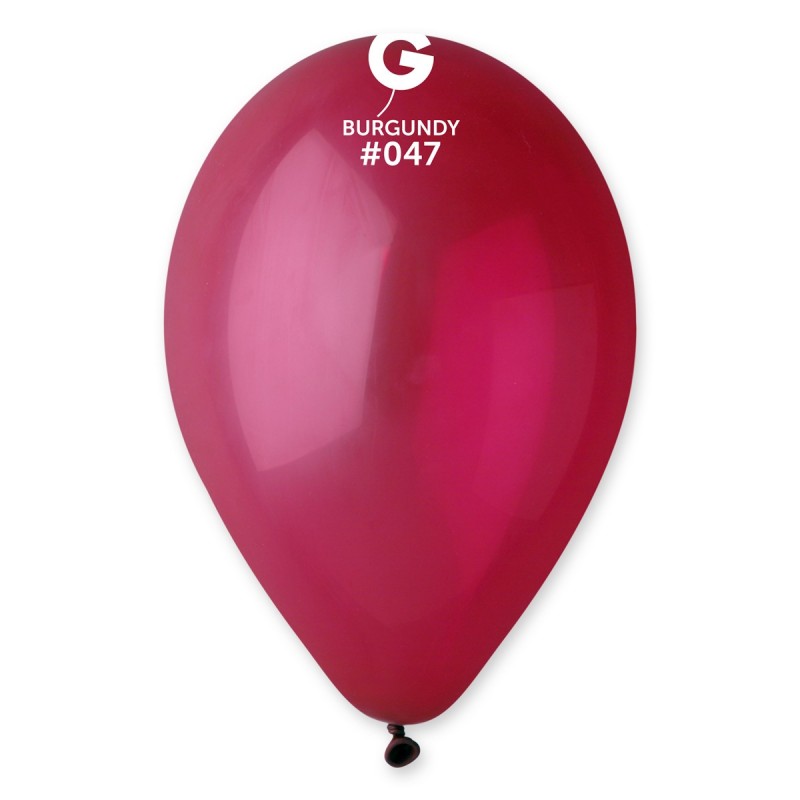 Ballon  12&#039;&#039; GEMAR 30 cm  BORDEAUX  en poche de 50 ballons