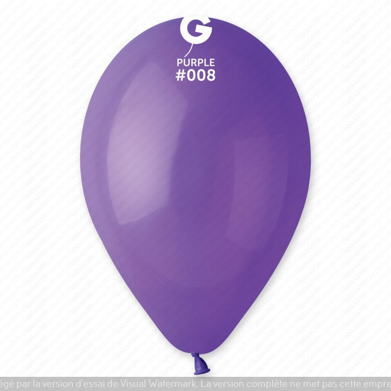 Ballon GEMAR 12&#039;&#039; 30 cm VIOLET en poche de 50 ballons