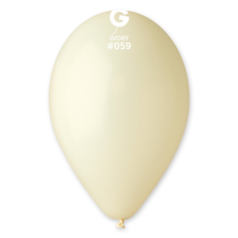 Ballon GEMAR 12&#039;&#039; 30 cm IVOIRE en poche de 50 ballons