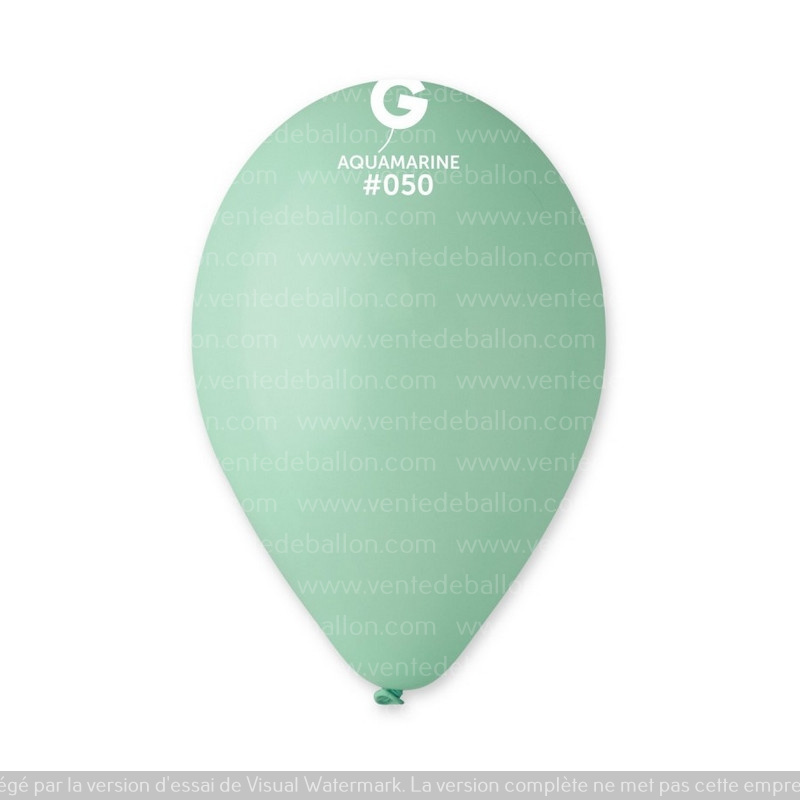 Ballon GEMAR 12&#039;&#039; 30 cm Aquamarine  en poche de 50 ballons