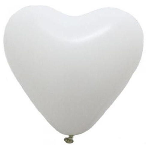 Ballons Latex IBP Coeur Blanc 25cm diam&egrave;tre poche de  50