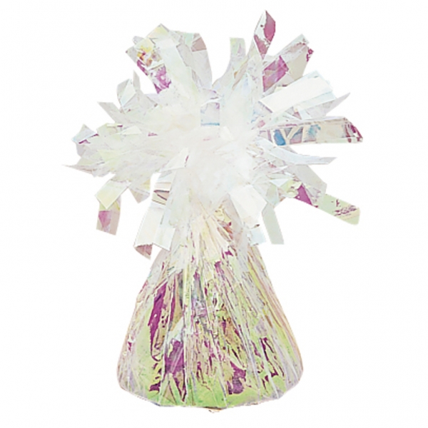 Lest en forme Pyramide Nacr&eacute; pour bouquets de ballons d&#039;un poid de 170 grammes coloris blanc nacr&eacute;.