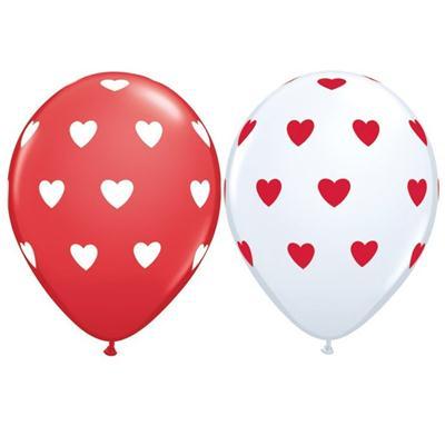 Ballons Qualatex 11  assortiment LOVE impression coeur poche de 25 Ballons