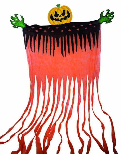 Rideau de Porte Citrouille d'Halloween 3.5 m de Haut sur 2m de large