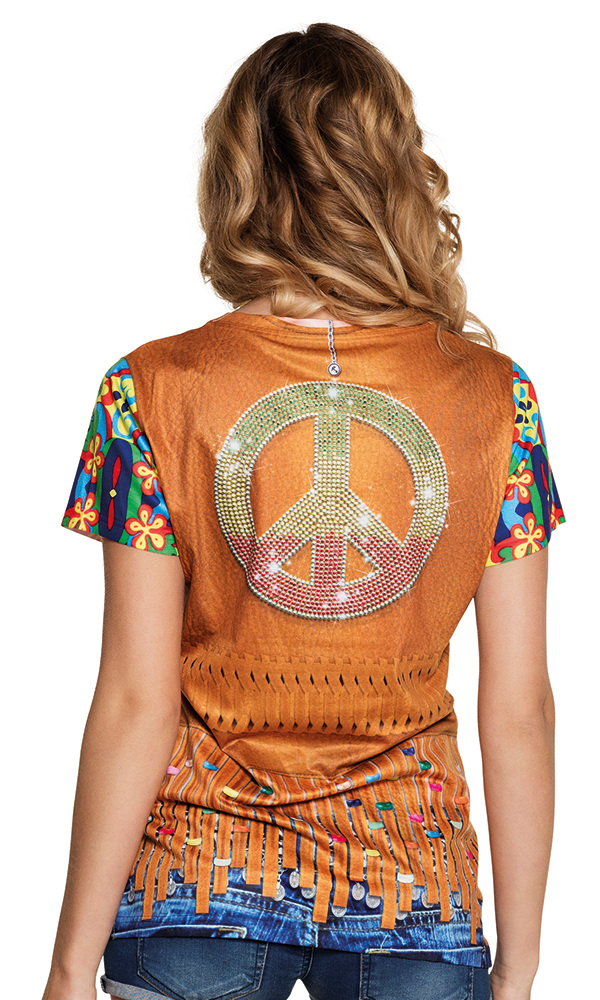 Tee Shirt Femme Hippie Flower Power Taille S