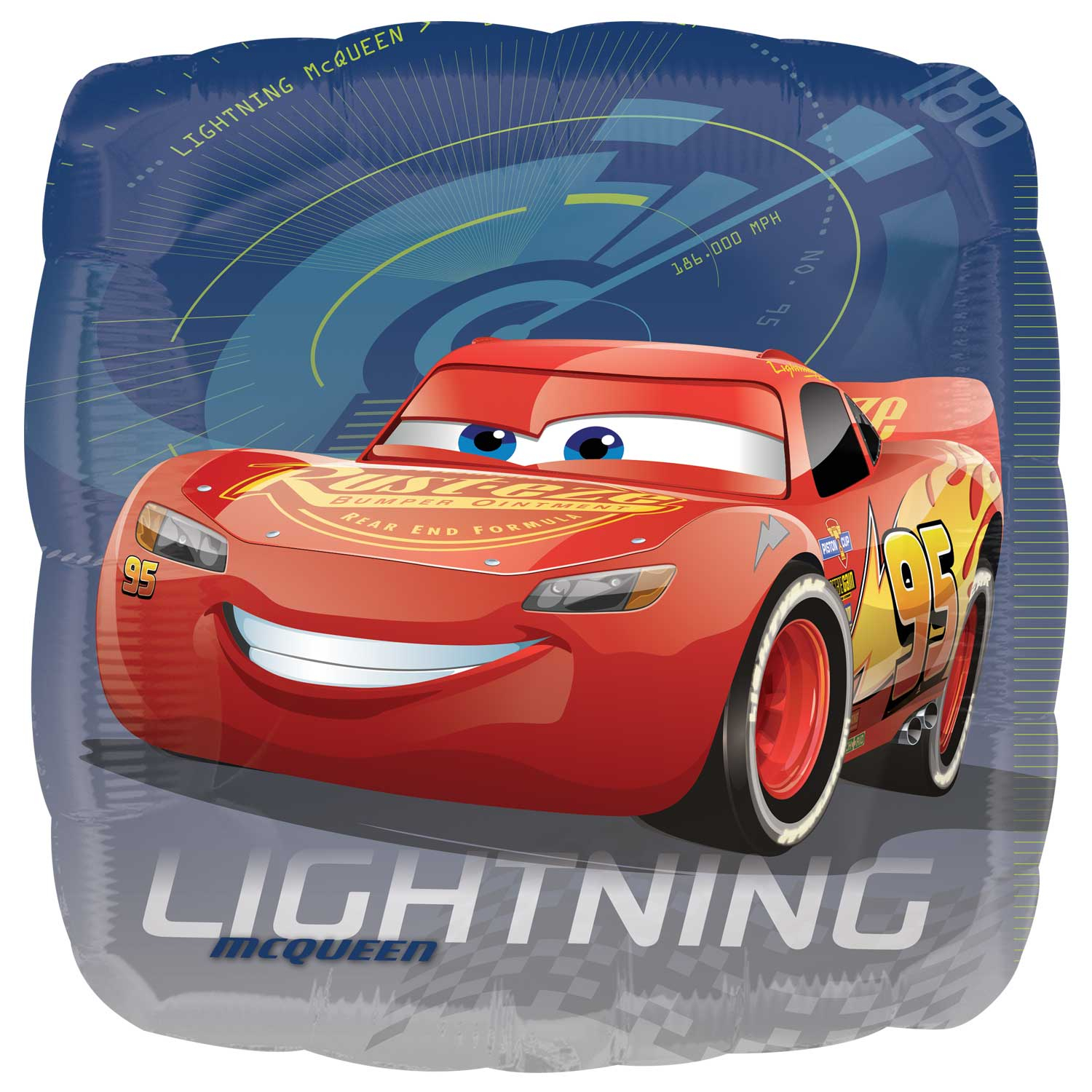 Ballon Alu Carré  Cars 3  Disney Pixar  18''  ( 45 cm)